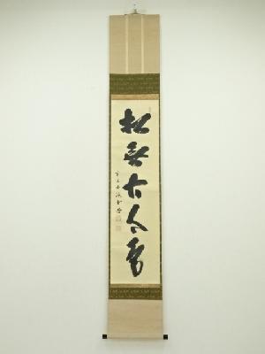 前大徳　藤井誡堂筆　「松無古今色」一行書　肉筆紙本掛軸（共箱）